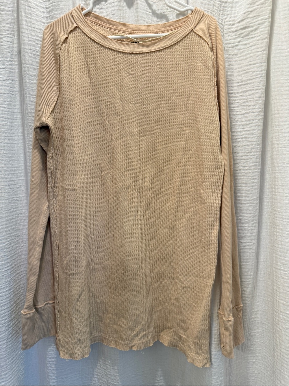We The Free Free People Honey B Crew Neck Waffle Thermal Top